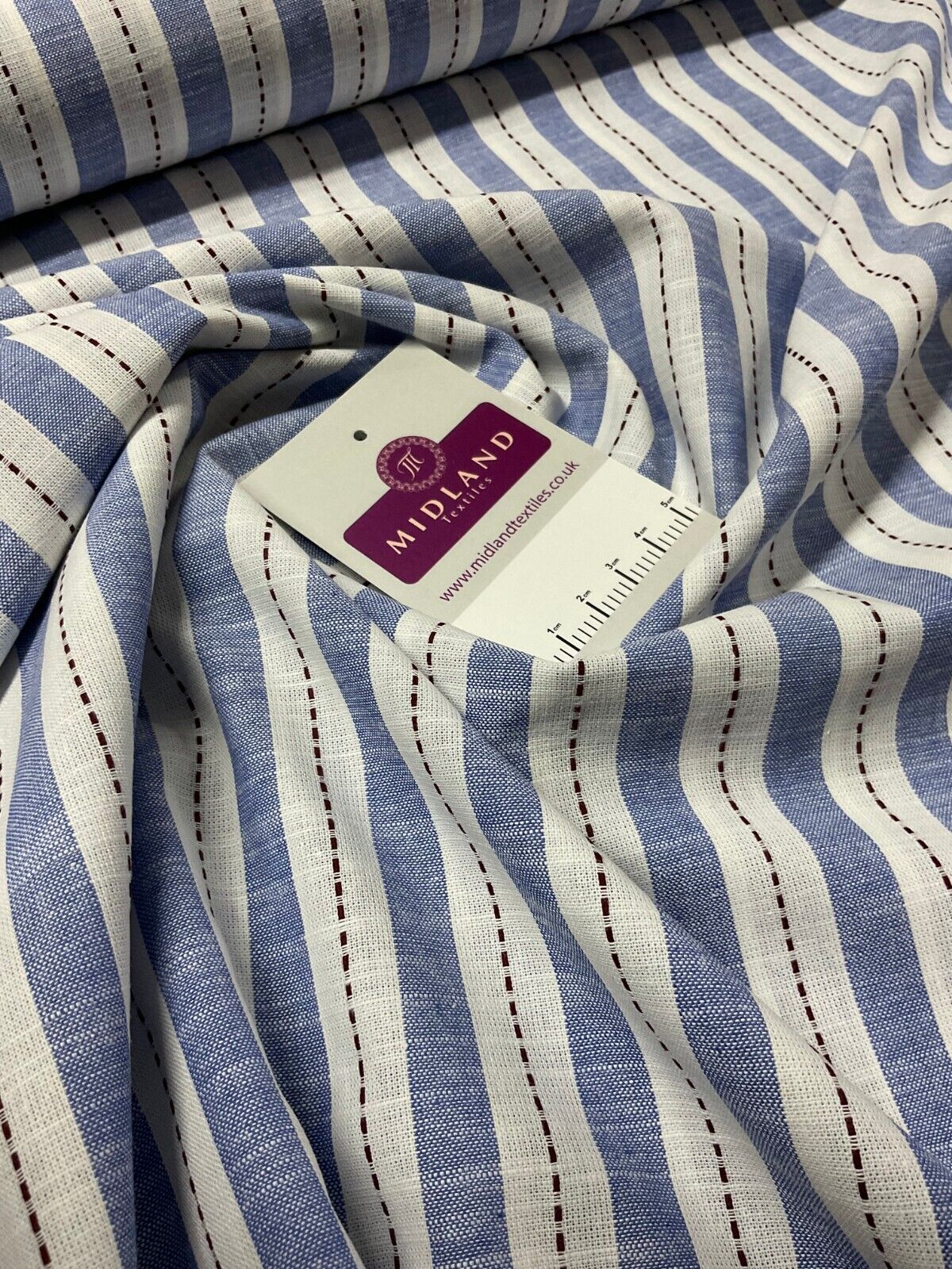 Blue Cotton Yarn Dyed Stipped stripe Dress Fabric M1877