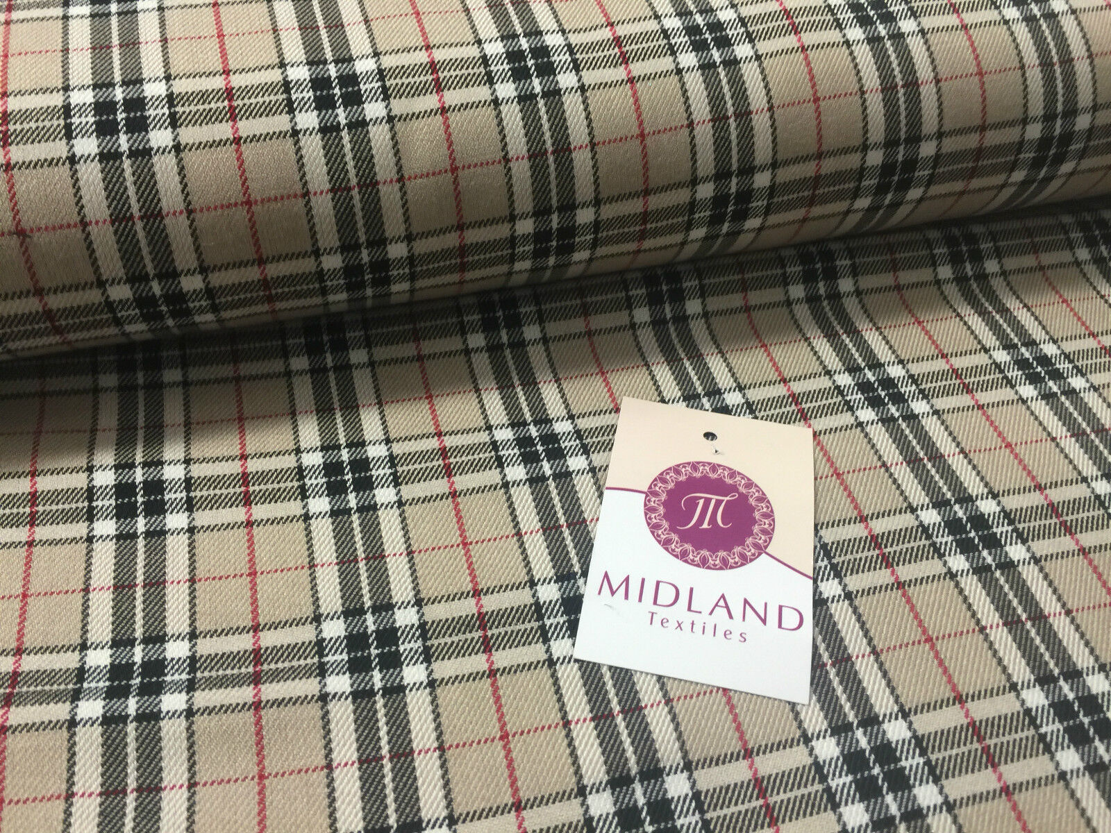 Tartan Fabric Poly Viscose - (150cm) Wide -  per mtr M190 Mtex
