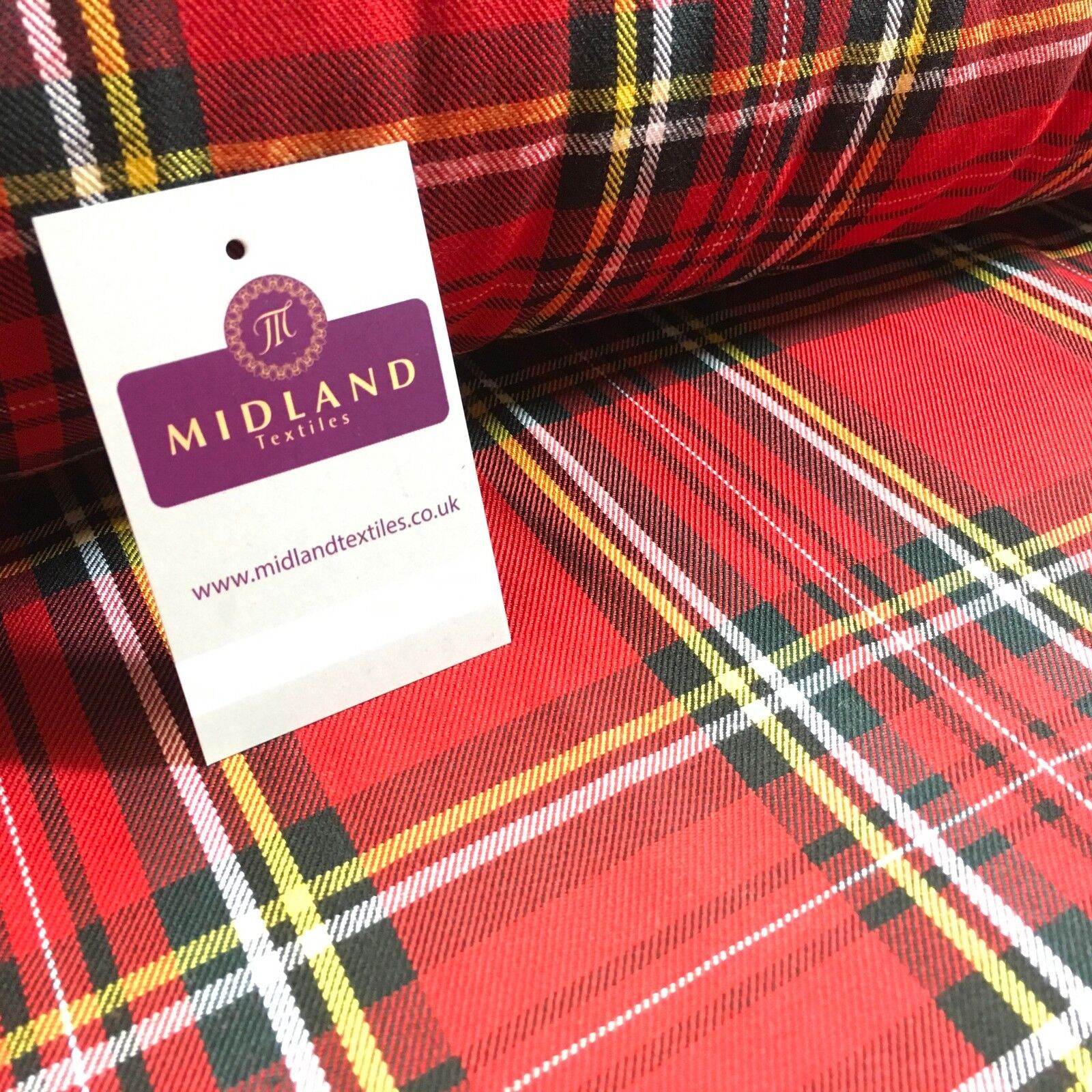 Tartan Fabric Poly Viscose - (150cm) Wide -  per mtr M190 Mtex