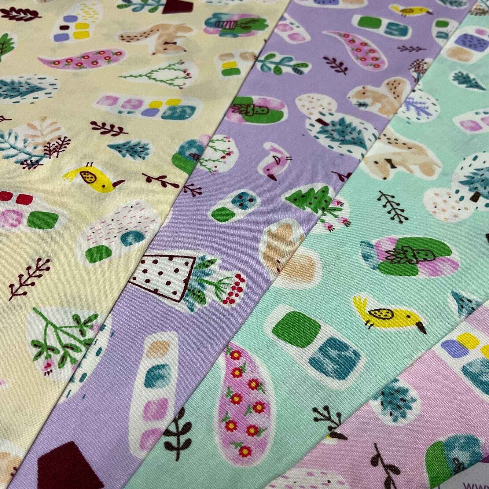 Novelty Flower Pot Wildlife Cotton Poplin dress Fabric sold by the meter M1924