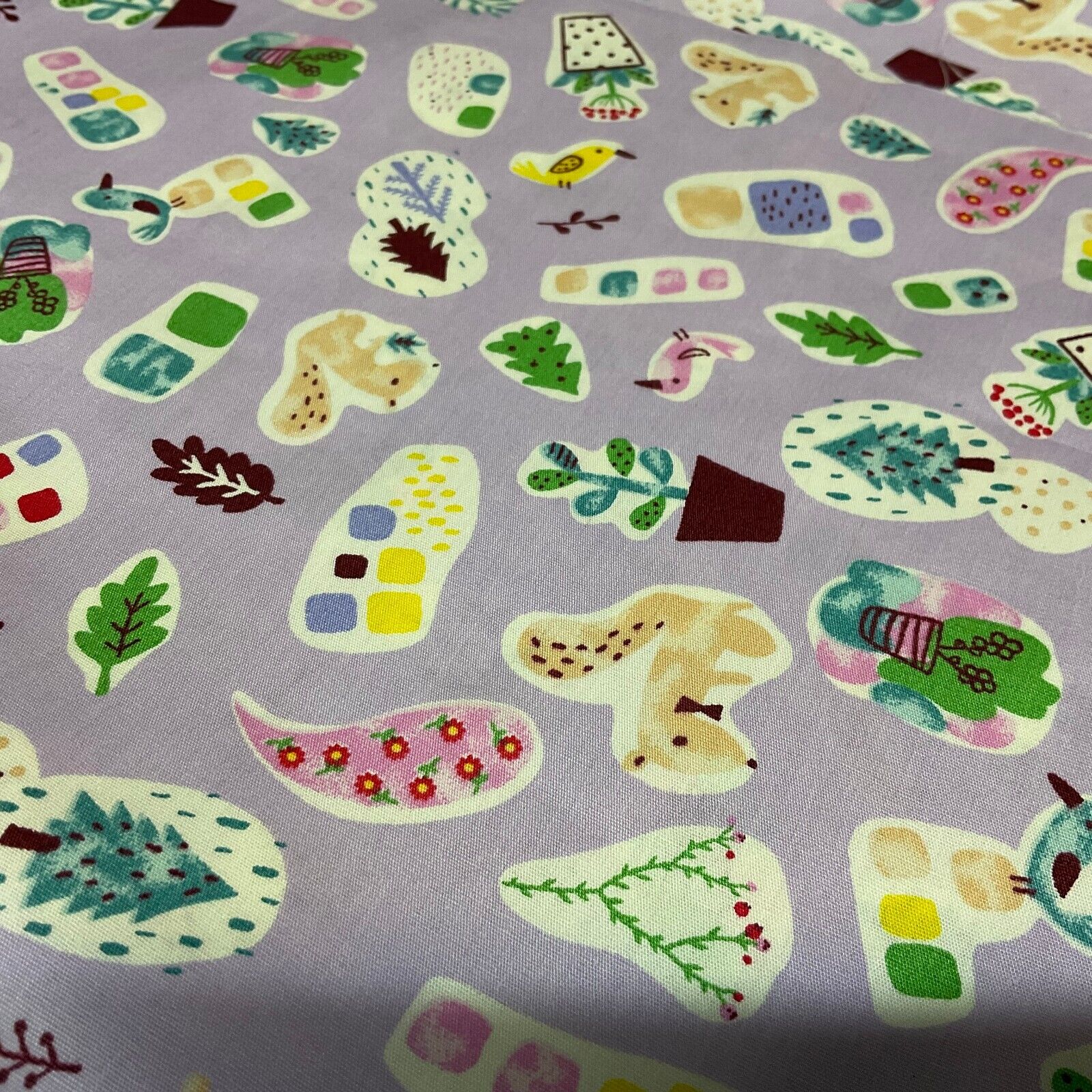 Novelty Flower Pot Wildlife Cotton Poplin dress Fabric sold by the meter M1924