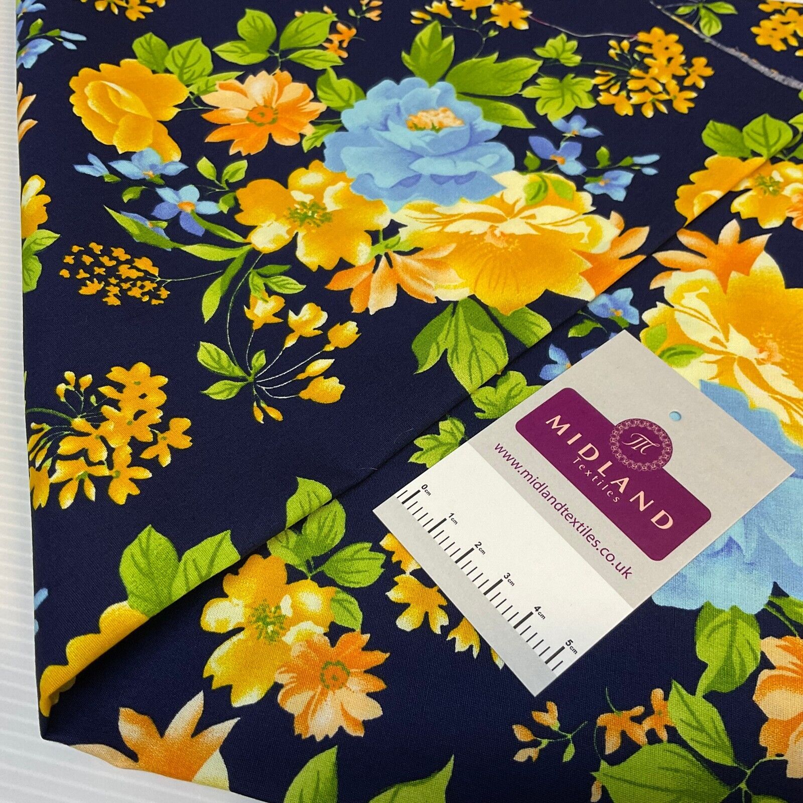 Bold Large Tropical Floral Cotton Poplin dress Fabric Sold by the meter M1918