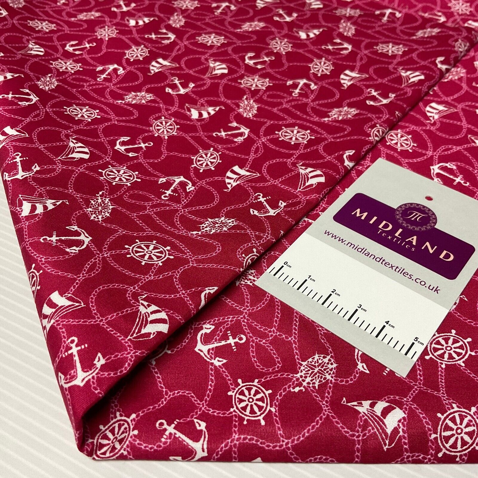 Harbour Salior Anchor Cotton Poplin dress Fabric sold by the meter M1921