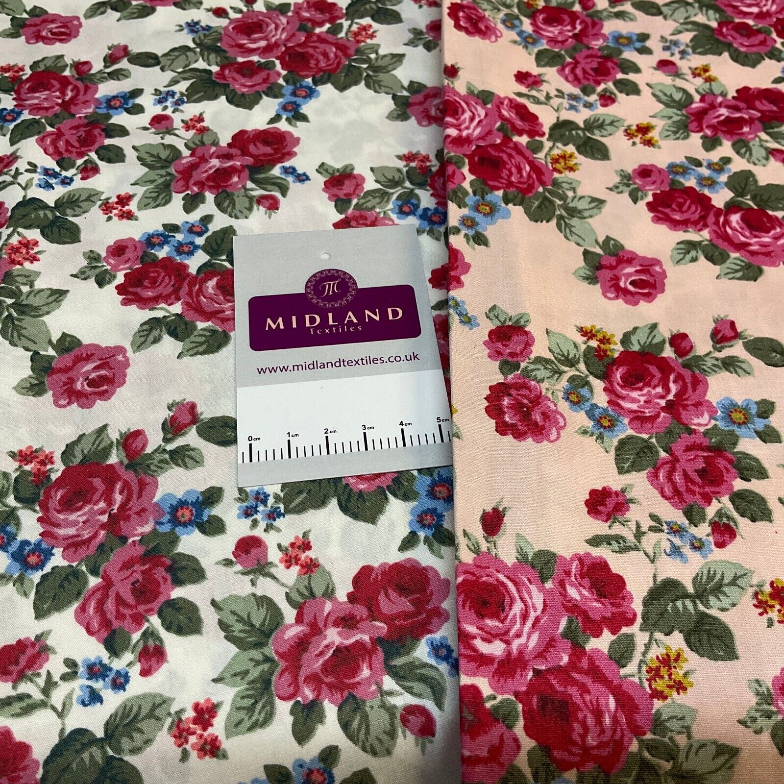Floral Roses Bunch Cotton Poplin dress Fabric Sold by the meter M1891