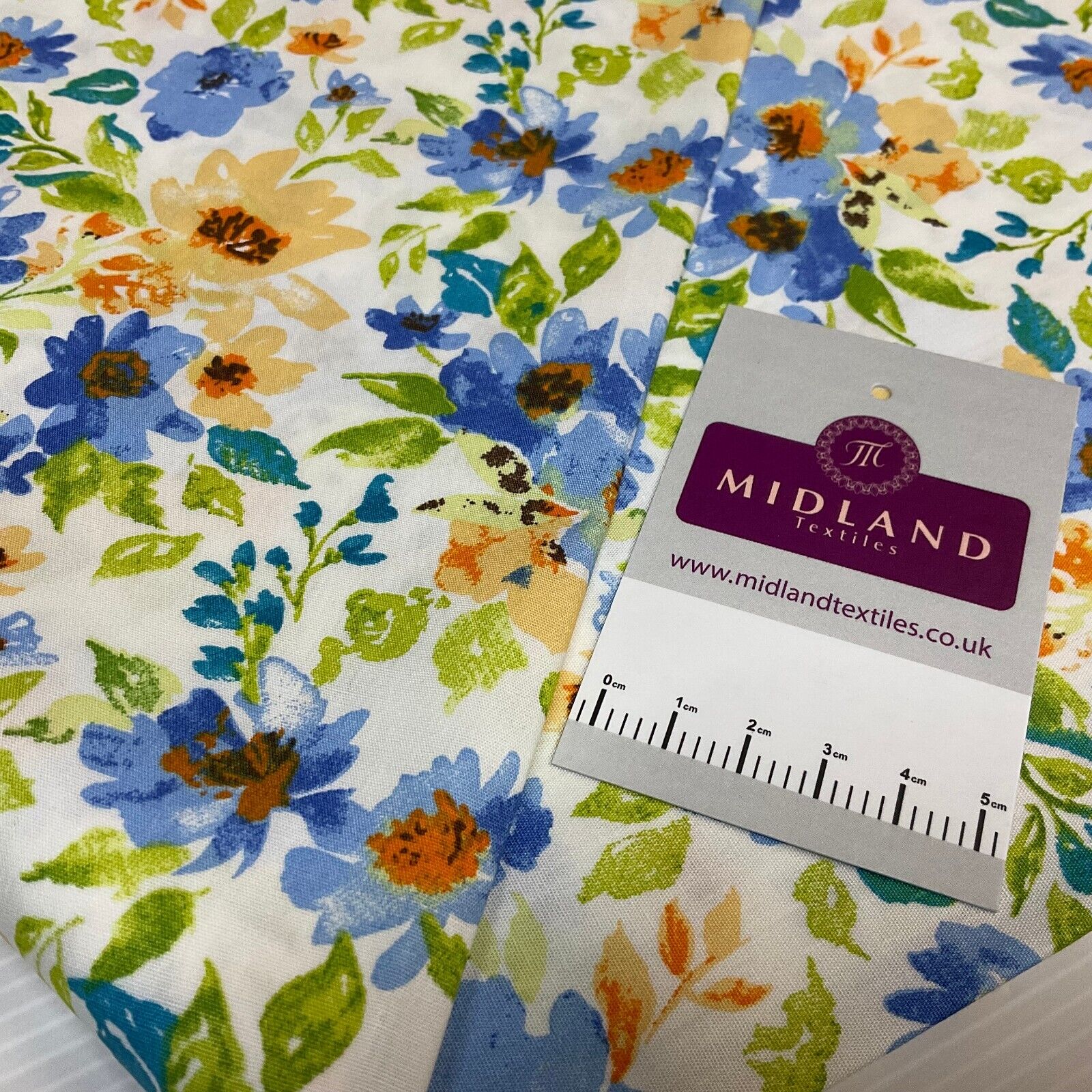 Bold Tropical Floral Cotton Poplin dress Fabric Sold by the meter M1907