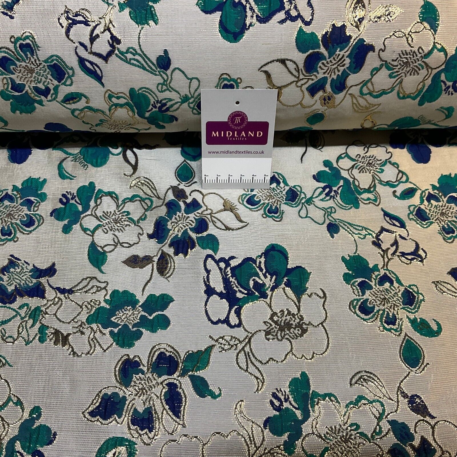 Indian Gold Floral wedding Brocade Fabric ideal for waistcoats 150cm wide M1944