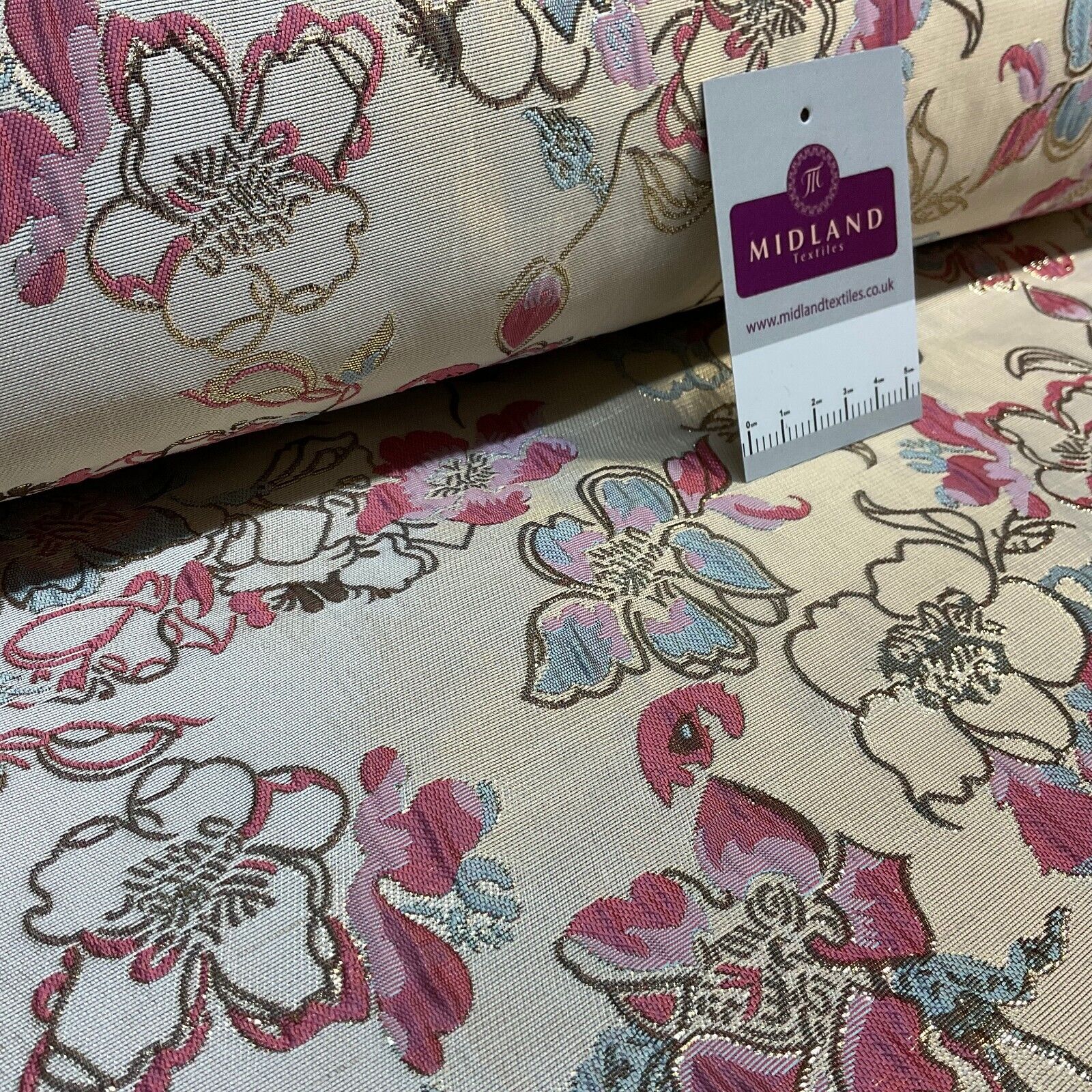 Indian Gold Floral wedding Brocade Fabric ideal for waistcoats 150cm wide M1944