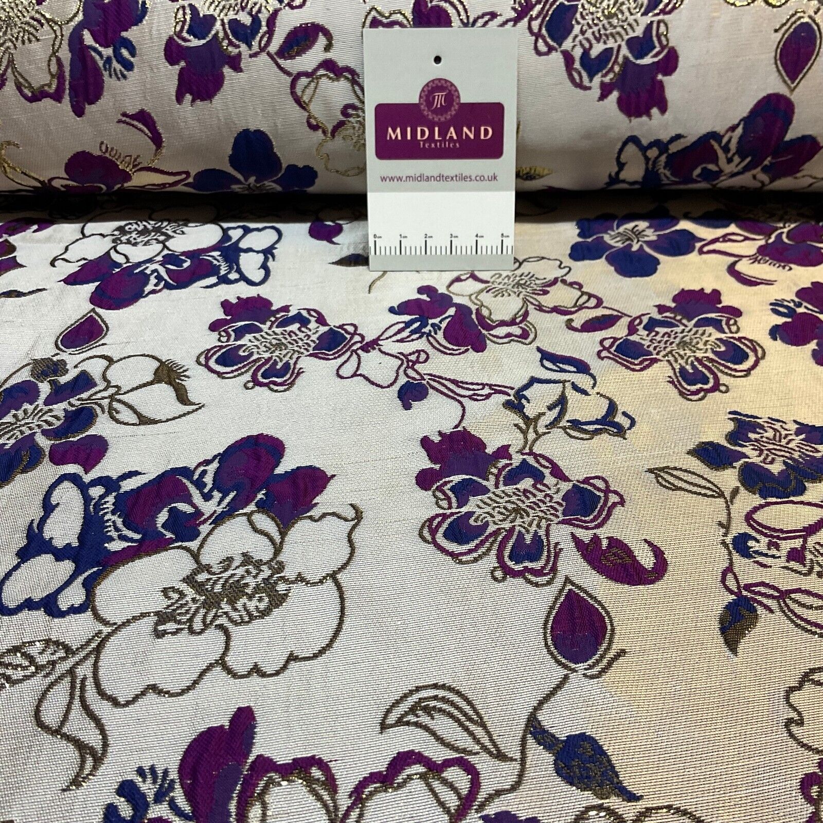 Indian Gold Floral wedding Brocade Fabric ideal for waistcoats 150cm wide M1944