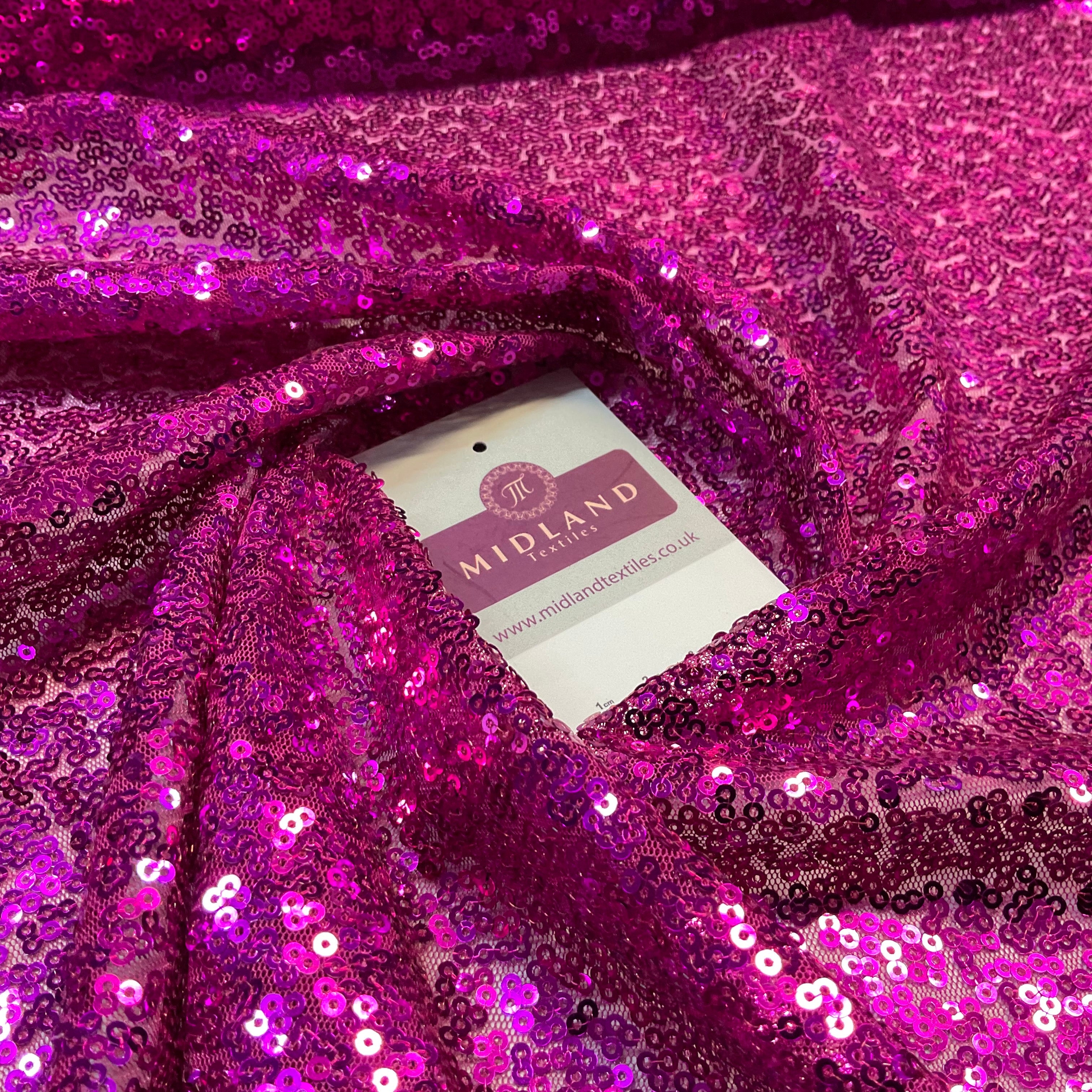 SENSATIONAL 3MM SEW ON ALL OVER SEQUINS ON NET FABRIC 50' WIDE DRESS FABRIC M1797 MTEX