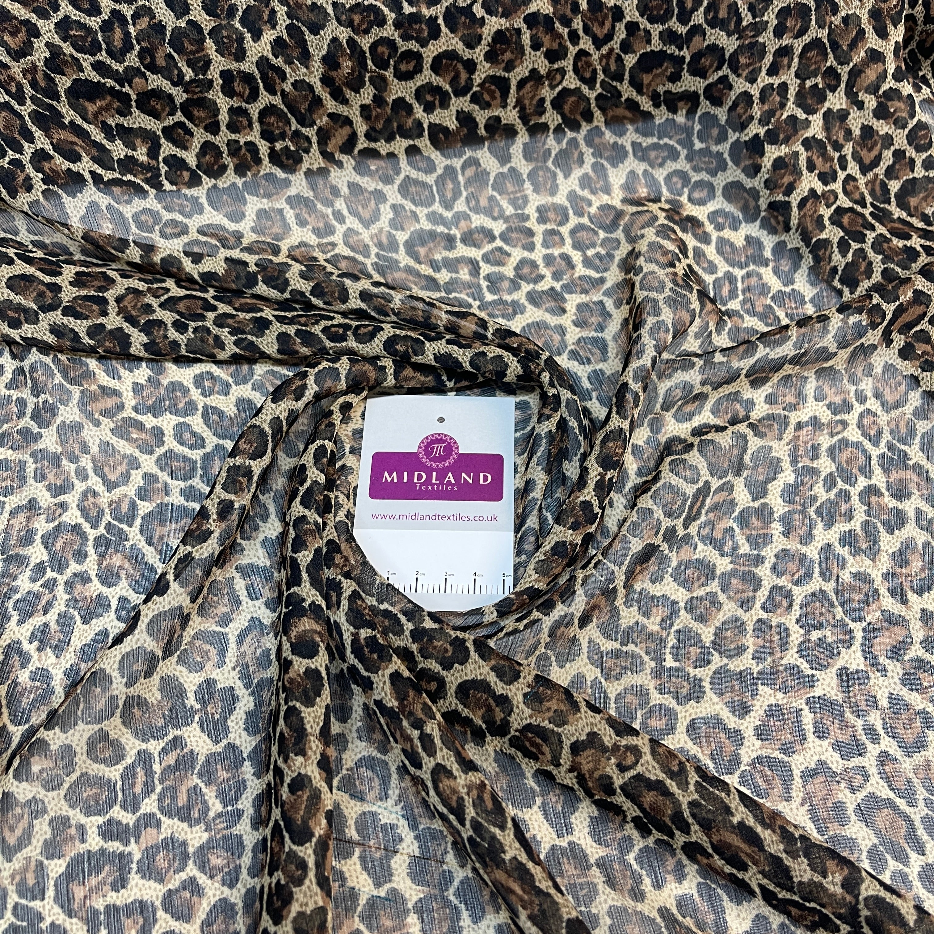 Animal Print Lightweight Chiffon Fabric 110m Wide MR1147 Mtex