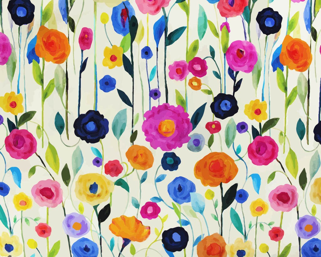 Painted Flowers Little Johnny 3D Digital Printed 100% Cotton Fabric – 150cm Wide M2028-8