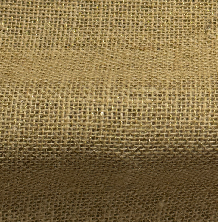 Lurex Gold Hessian Jute Fabric – Sparkle Finish 135cm wide M1973-1