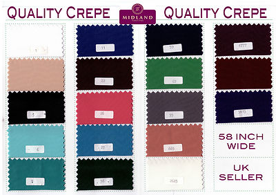 £5.99/m PLAIN PEACH-SKIN POWDER TOUCH  CREPE DRESS FABRIC BY THE METRE M5