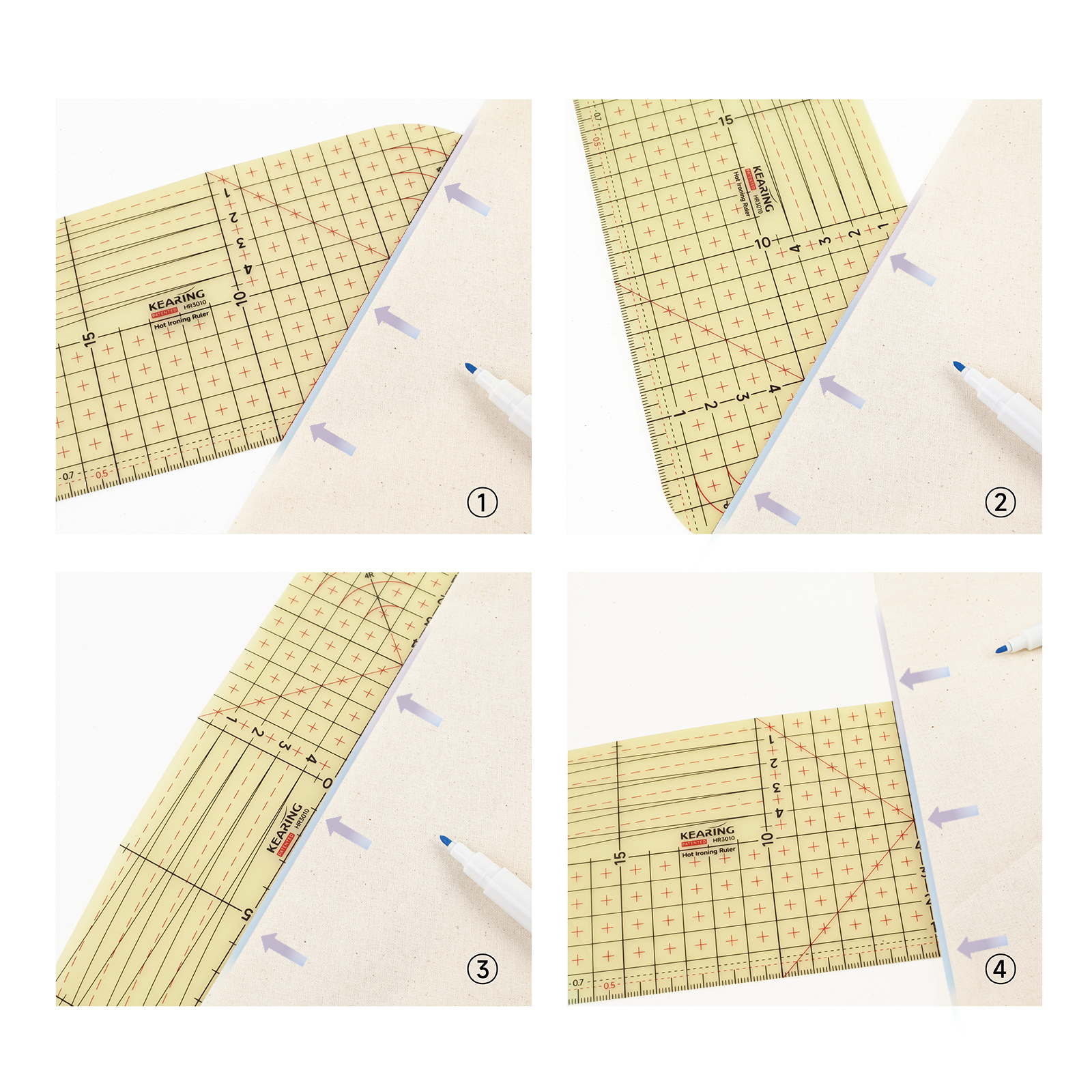 1 pcs Iron On Ruler for Fabric Hem Ruler for Sewing Heat Resistant Non-Slip Hot Ironing Kearing M1990