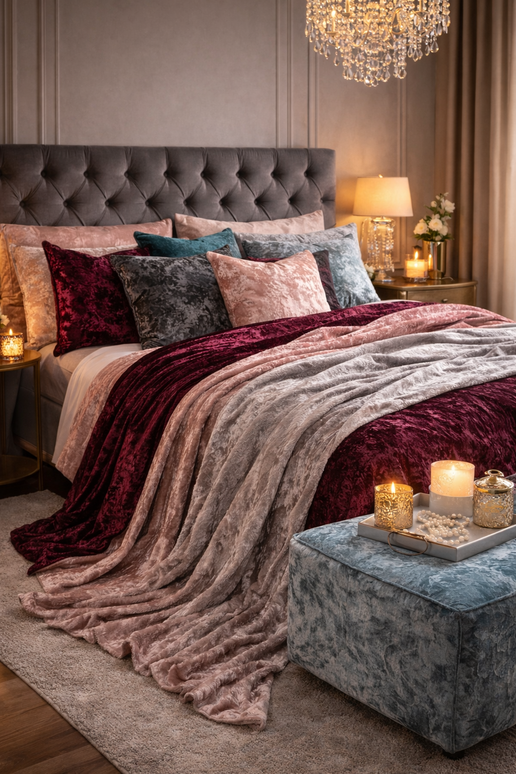 Creased Ice Velvet One way stretch Dress Fabric 58' M607 Mtex