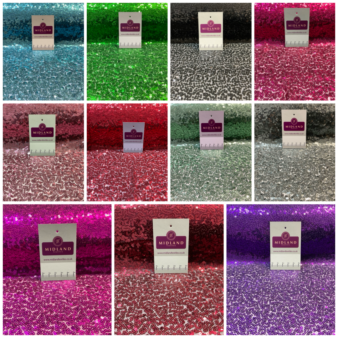 SENSATIONAL 3MM SEW ON ALL OVER SEQUINS ON NET FABRIC 50' WIDE DRESS FABRIC M1797 MTEX