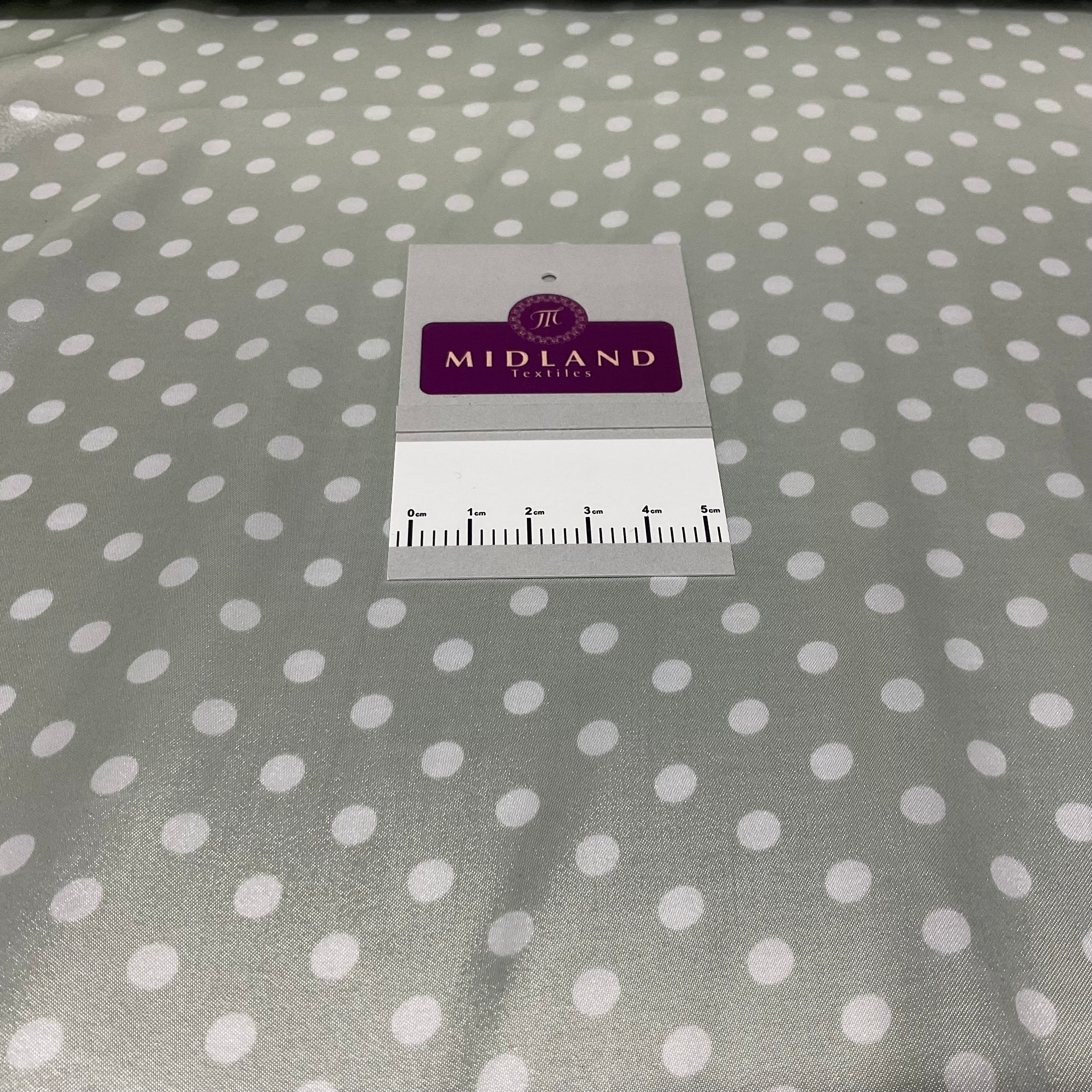 Glass Green Polka dot spot Silky Satin Printed Dress fabric 145cm M1400-40