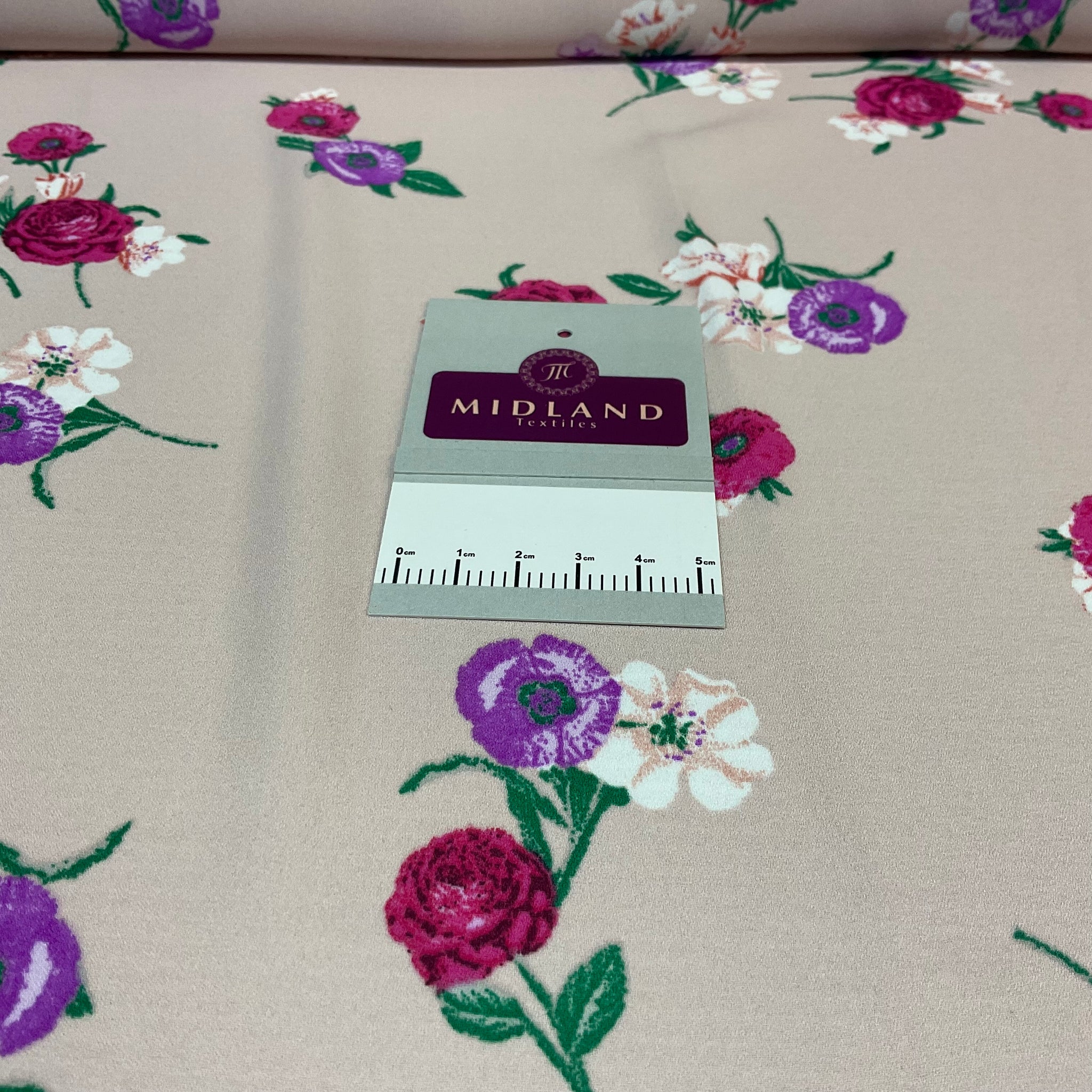 Baby Pink Floral Dress Fabric Georgette Crepe Flowy Fabric 145cm Wide M1400-44