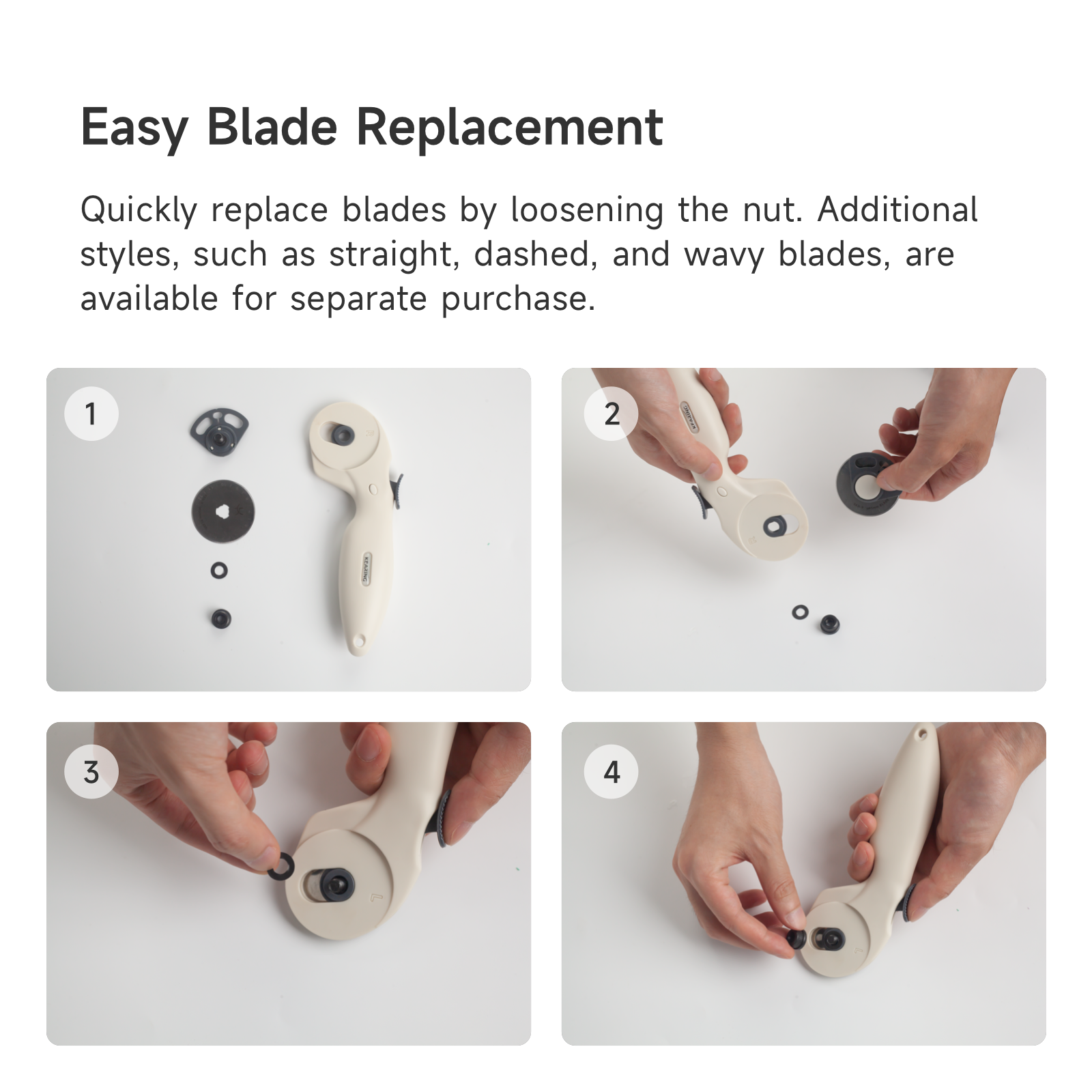 Kearing 45mm Rotary Cutter Precision Fabric Craft Tool M1992