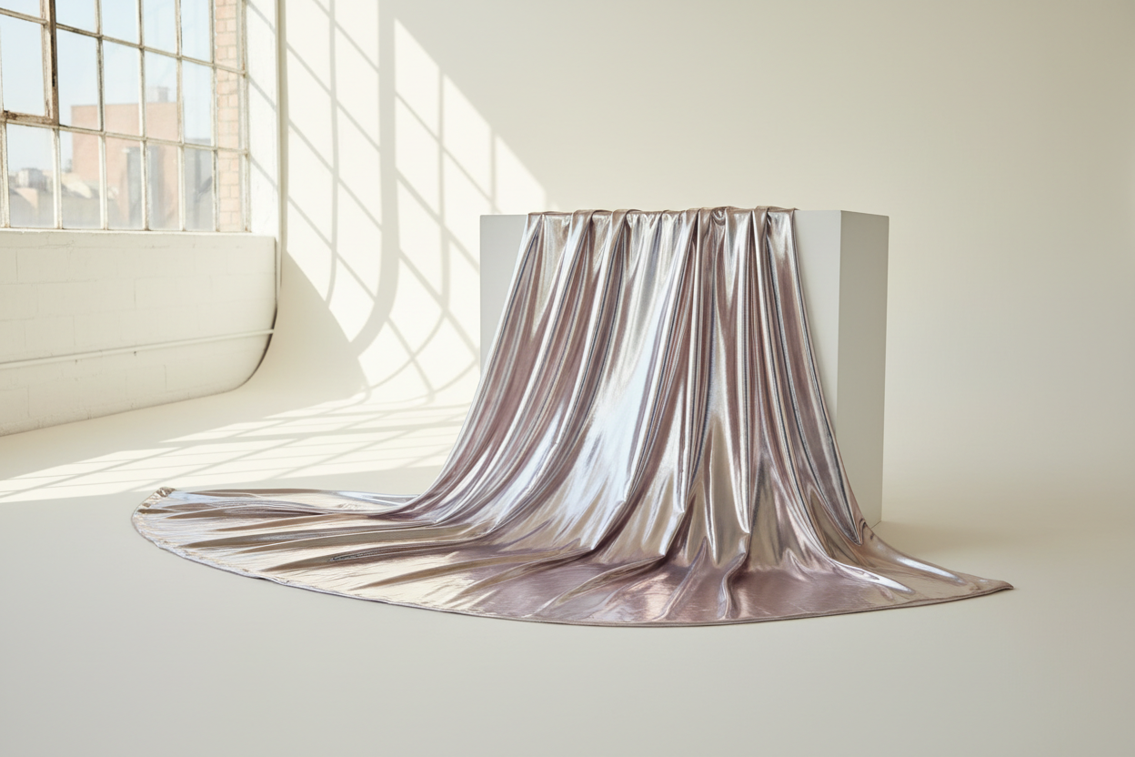 Metallic stretchy fabric lifestyle image