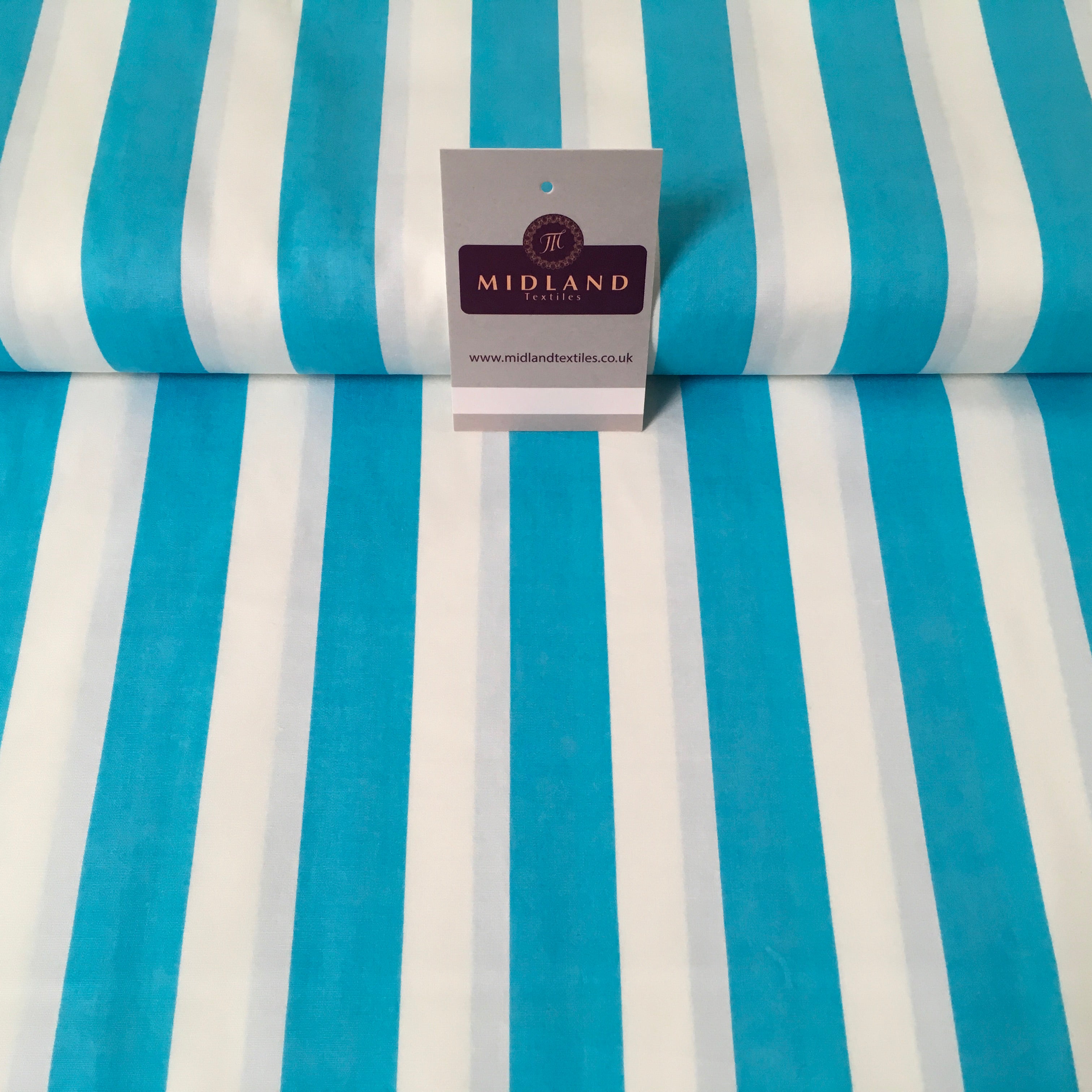 2.5cm Candy Stripped Cotton Poplin shirting, dress Fabric 44' wide MK898 Mtex