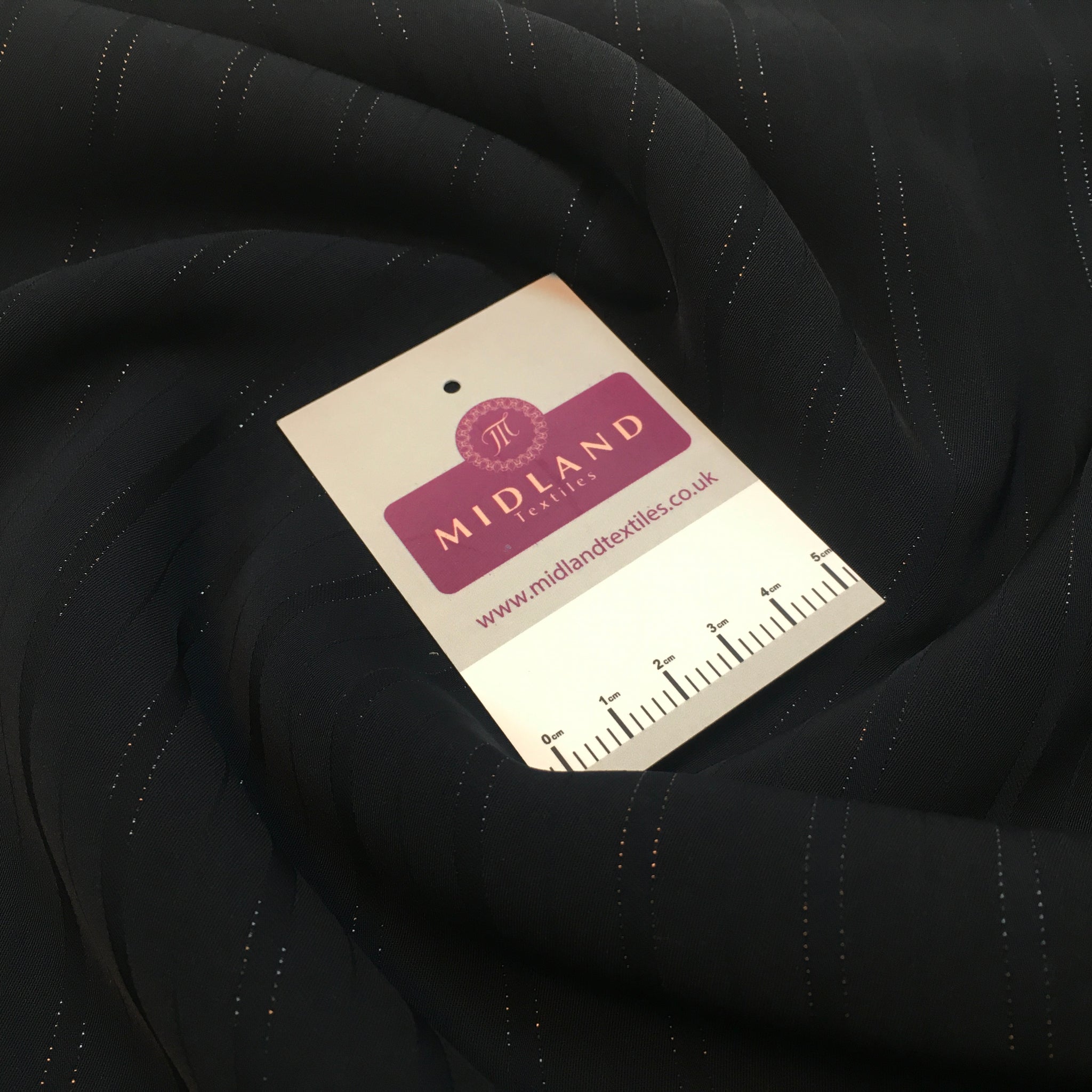 Pin Stripped Lurex Shimmer Luxury crepe dress Fabric M1424 Mtex