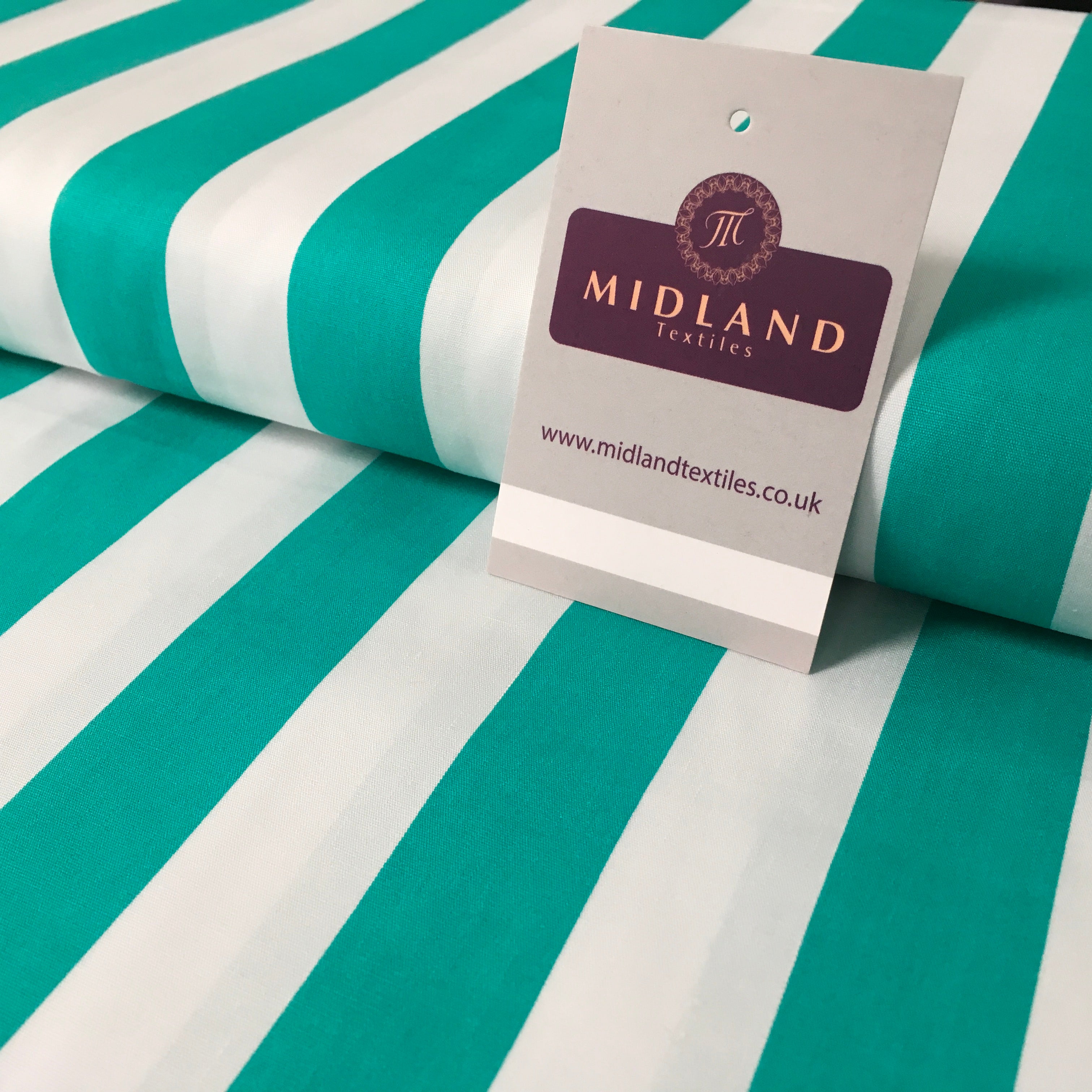 2.5cm Candy Stripped Cotton Poplin shirting, dress Fabric 44' wide MK898 Mtex