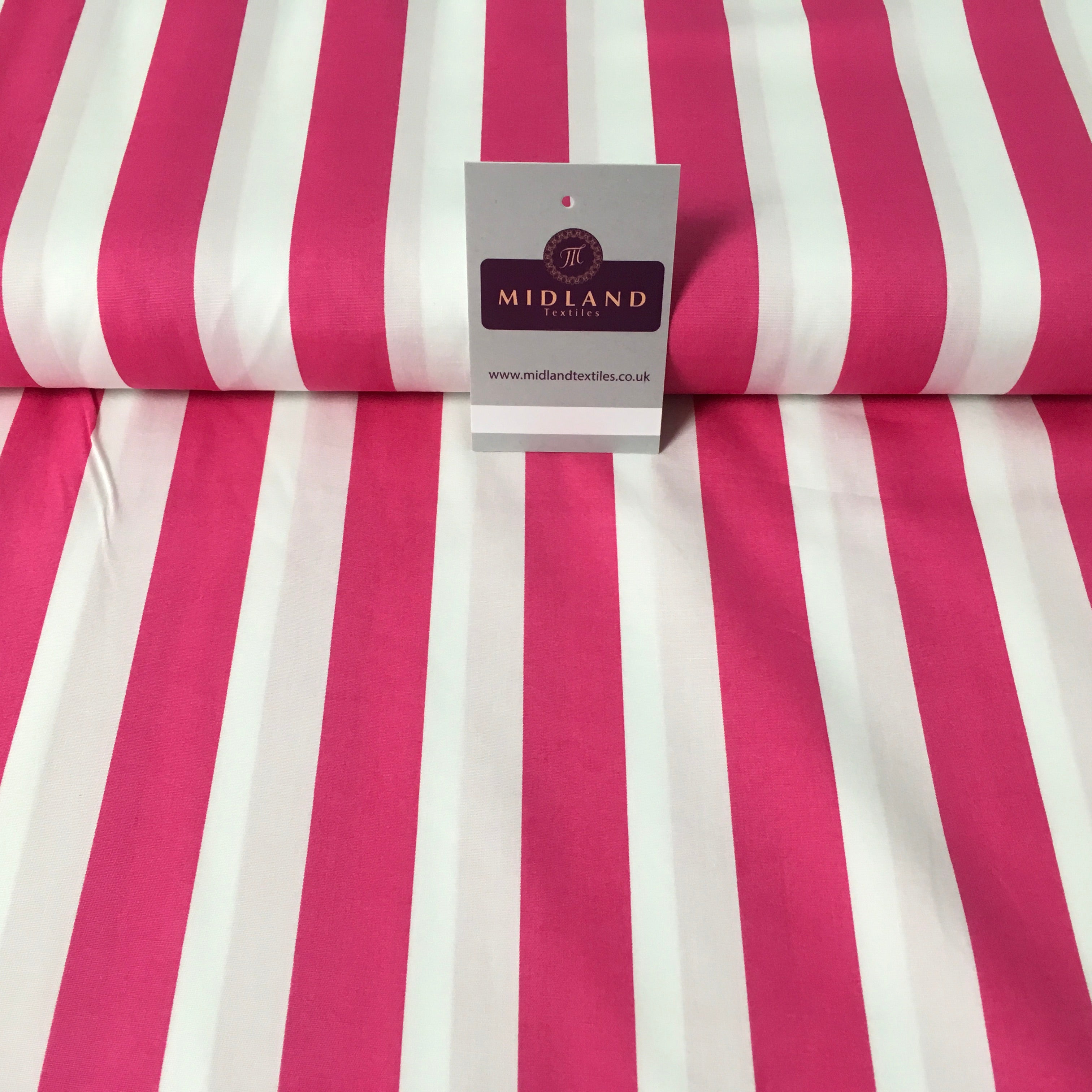 2.5cm Candy Stripped Cotton Poplin shirting, dress Fabric 44' wide MK898 Mtex