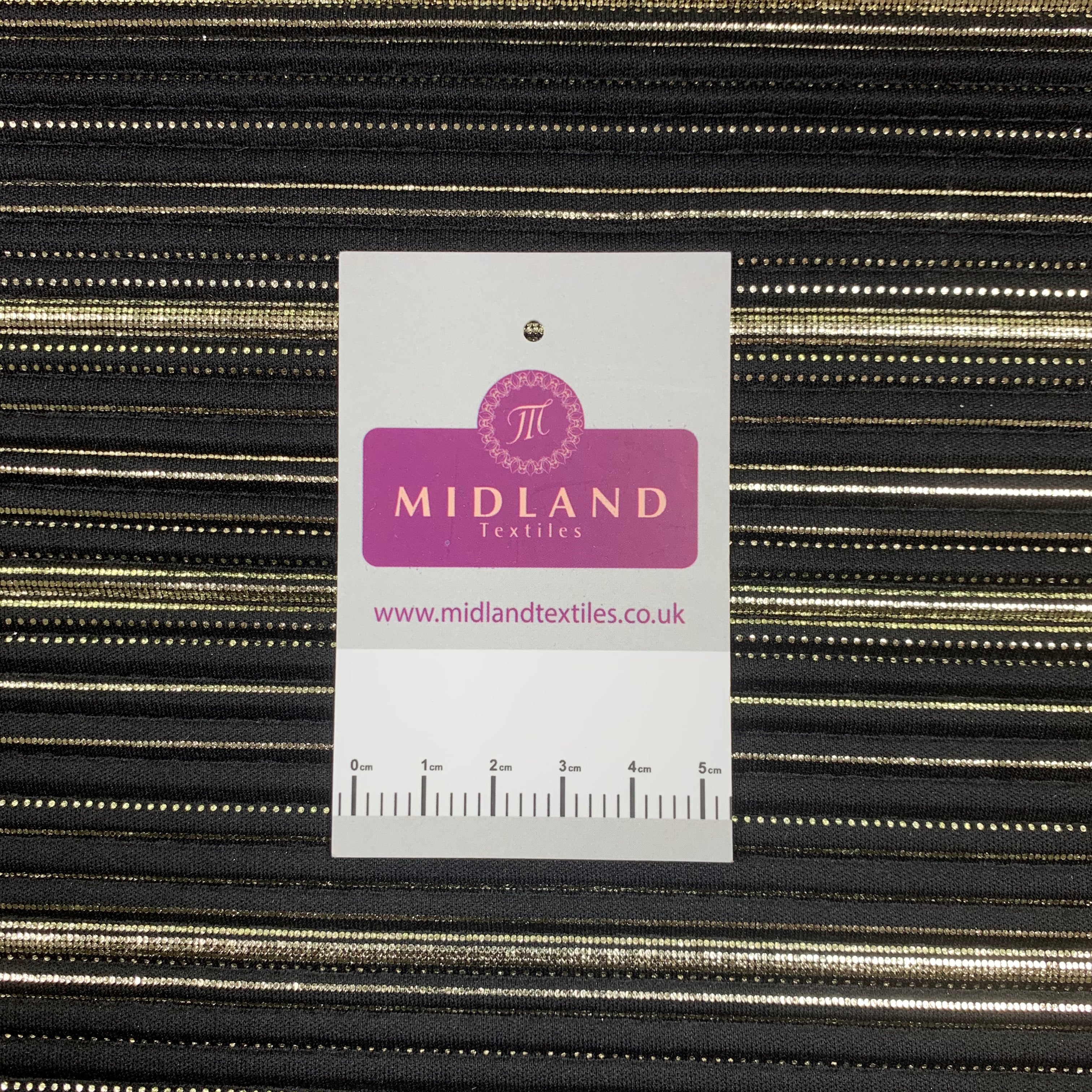 Black with Gold Foil pleated palazzo trouser fabric M1403 Mtex