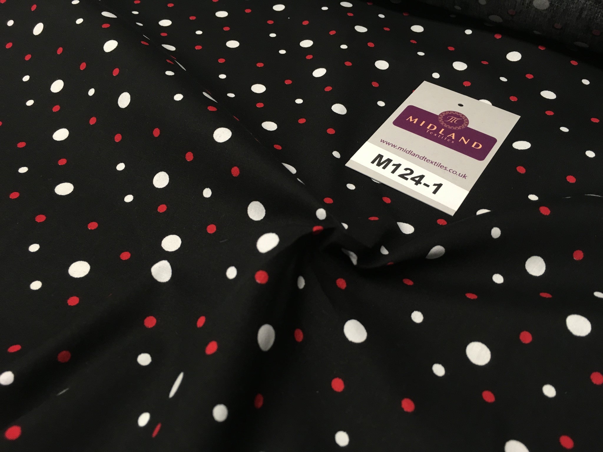 Multi coloured Polka Dot & Spot 100% Cotton Poplin Fabric 58" Wide M124 - Midland Textiles & Fabric