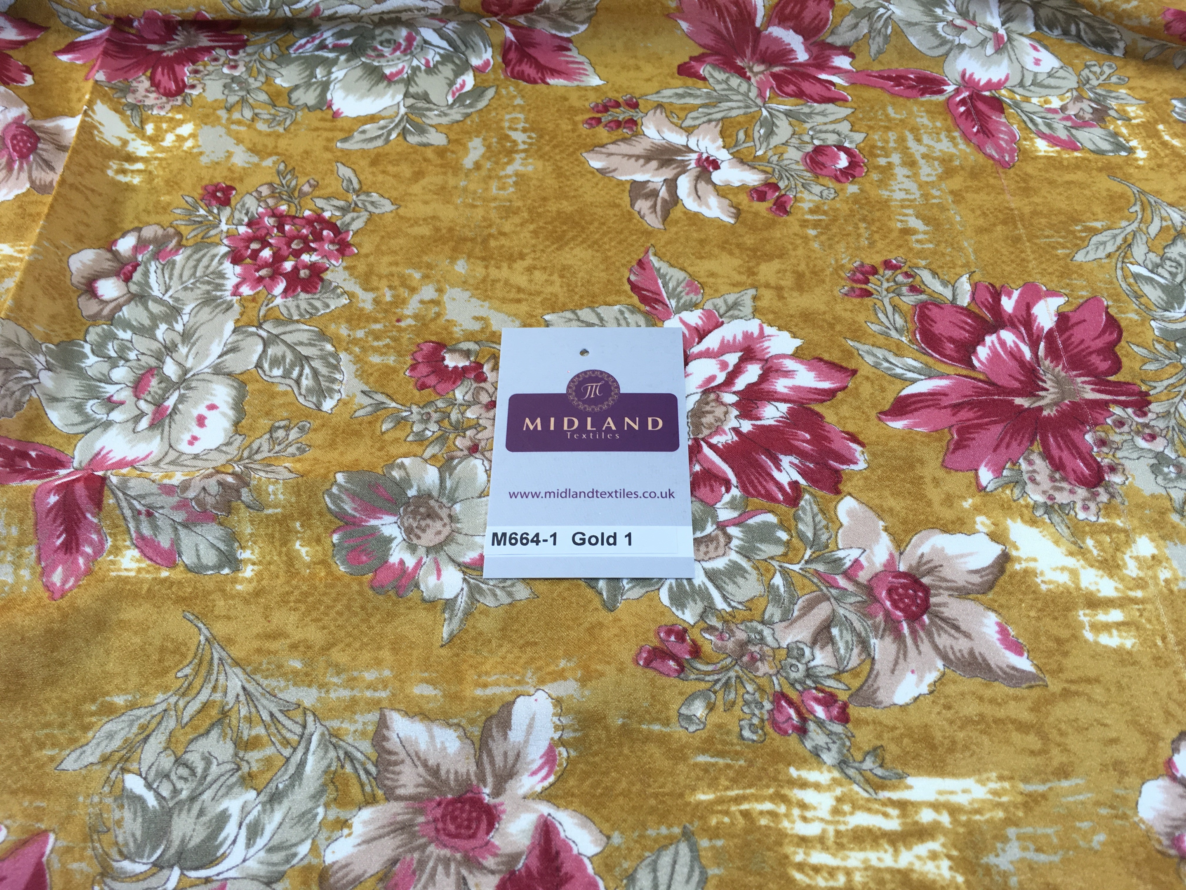 Lightweight Floral Printed Rayon Crepe dress fabric 39' wide M664 - Midland Textiles & Fabric