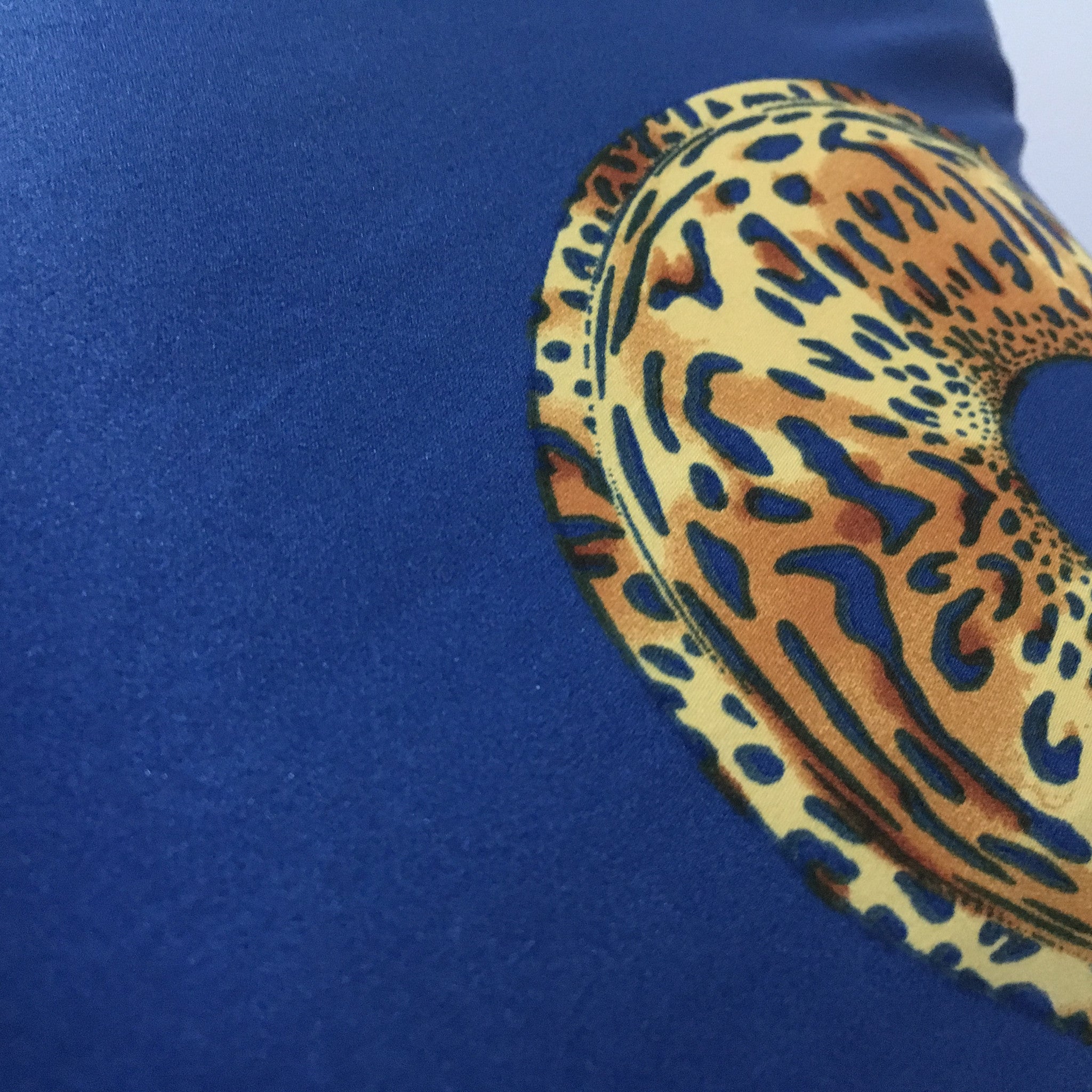 Royal Blue Satin Crepe animal Border print fabric 45" wide M657 Mtex - Midland Textiles & Fabric