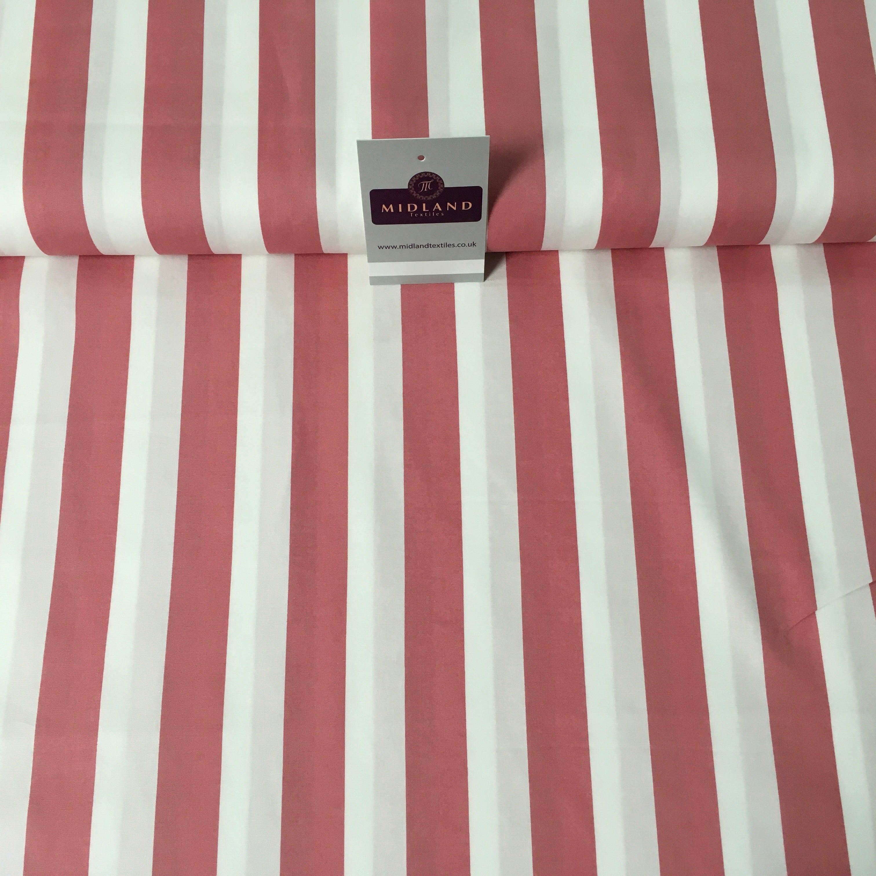 2.5cm Candy Stripped Cotton Poplin shirting, dress Fabric 44' wide MK898 Mtex