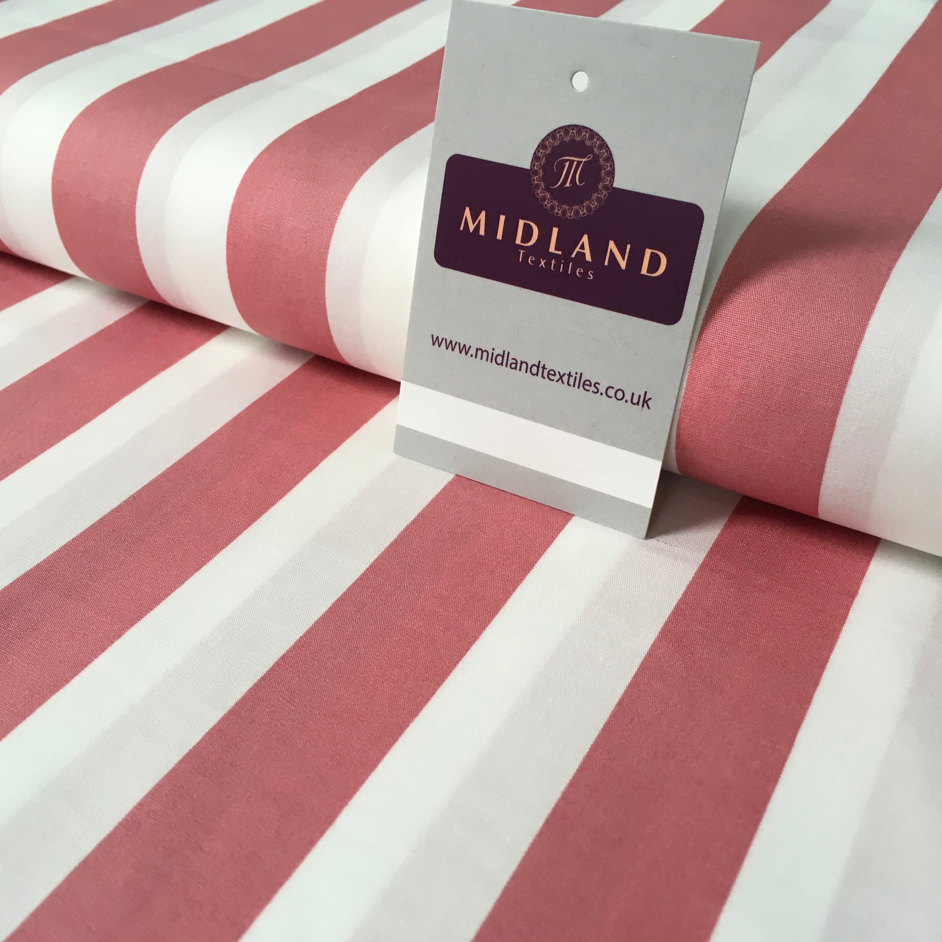 2.5cm Candy Stripped Cotton Poplin shirting, dress Fabric 44' wide MK898 Mtex