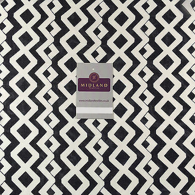 Cream and Navy Diamond Striped Georgette Chiffon Printed Fabric 58' M401-37 Mtex - Midland Textiles & Fabric