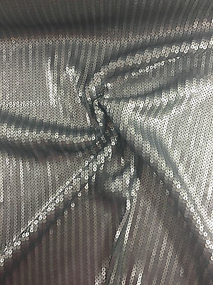 Steel Grey Sew On vertical sequins Dress Fabric 58" Inches Wide M82 Mtex - Midland Textiles & Fabric