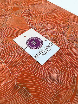 Orange and white pleat effect patterned dress fabric 58" M401-14 Mtex - Midland Textiles & Fabric