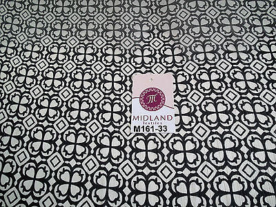 Geometric black and white printed chiffon fabric 44" wide M161-33 Mtex - Midland Textiles & Fabric