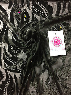 Burnout leaf floral print on chiffon 50" Inches Wide M161-9 Mtex - Midland Textiles & Fabric