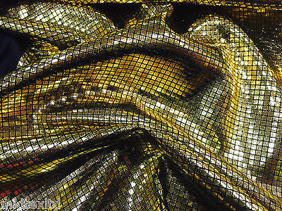 SHIMMER LAME FOIL FABRIC ON BLACK JERCEY STRETCHY WITH CHECK EFFECT 60' M6 - Midland Textiles & Fabric