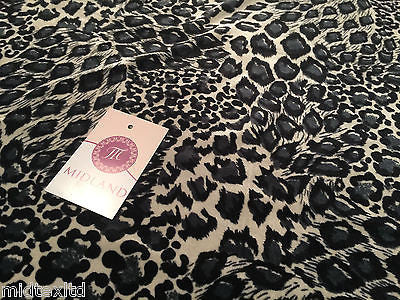 Cream and grey animal print Spandex Velvet Two Way Stretch 58" M16-13 Mtex - Midland Textiles & Fabric