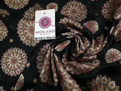 Burnout Satin Chiffon Mandalas Printed Dress Fabric 58' M115 Mtex - Midland Textiles & Fabric