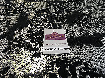 Metallic Flocked Jersey one way stretch sequin dress fabric 55" wide M638 Mtex - Midland Textiles & Fabric
