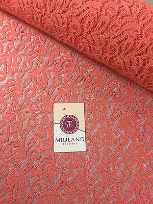 Coral Floral Art print soft lace Semi Transparent fabric 58' Wide M186-13 Mtex - Midland Textiles & Fabric