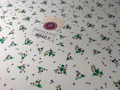 Ditsy Floral Printed on white Super Soft Polycotton Fabric 45' Wide M542 Mtex - Midland Textiles & Fabric