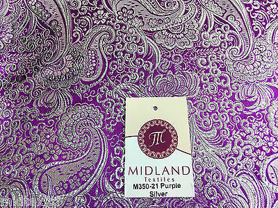 Paisley Metallic Brocade Fabric 58' wide for Jackets and waistcoats M350 Mtex - Midland Textiles & Fabric