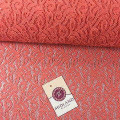 Coral Floral Art print soft lace Semi Transparent fabric 58" Wide M186-13 Mtex - Midland Textiles & Fabric