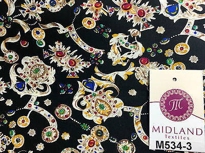 Royal Jewel Printed 100% Cotton Poplin fabric 58' Wide M534 Mtex - Midland Textiles & Fabric