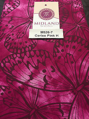 Large Butterfly Melody Print Fabric 5620 100% Cotton 44' Wide M526 Mtex - Midland Textiles & Fabric