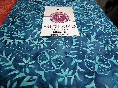 Fabric Freedom Floral Bali Batik Print Fabric 100% Cotton 40" Wide M533 Mtex - Midland Textiles & Fabric